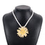 Vintage Sunflower Pendant Necklace and Earrings Set - Alloy Braid Rope Design