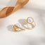 Elegant Heart & Bow Opal Pearl Rhinestone Ear Clips - 1 Pair