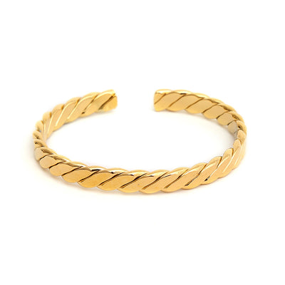 Simple Style Solid Color 18k Gold Plated Cuban Chain Women's Bangle