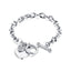 Simple Heart Shape Titanium Steel Zircon Inlay Bracelet for Women