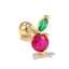 Screw Ball Piercing Fruit Ear Trend Piercing Zircon Non-fading Earrings