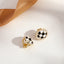 Elegant Heart & Bow Opal Pearl Rhinestone Ear Clips - 1 Pair