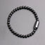 Simple Solid Color Stone Beaded Men's Bracelet with Black Stainless Steel Clasp