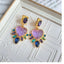 Chinoiserie Vintage Heart Shape Multicolor Gemstone Glass Women's Earrings