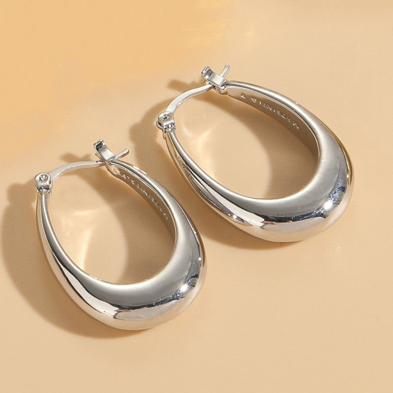 1 Pair Elegant Luxurious Classic Style Double Ring Copper Asymmetrical Plating 14k Gold Plated Hoop Earrings