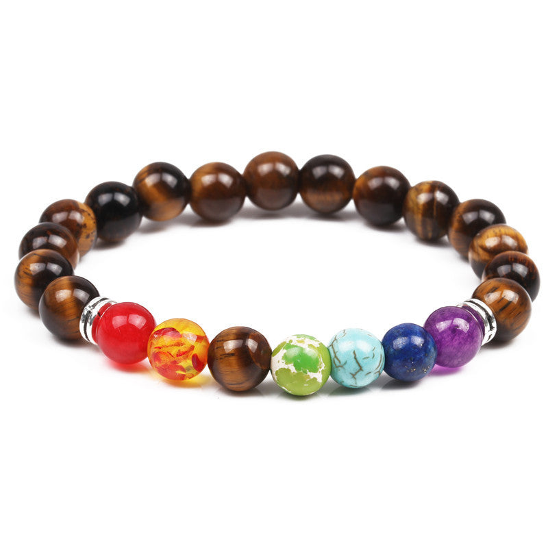 Fashion Multicolor Lava Stone & White Agate Beaded Bracelets