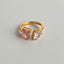 Wholesale 18k Gold Plated Titanium Steel Zircon Open Ring