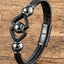 Modern Semicircle Metal Layered Leather Men's Bracelet