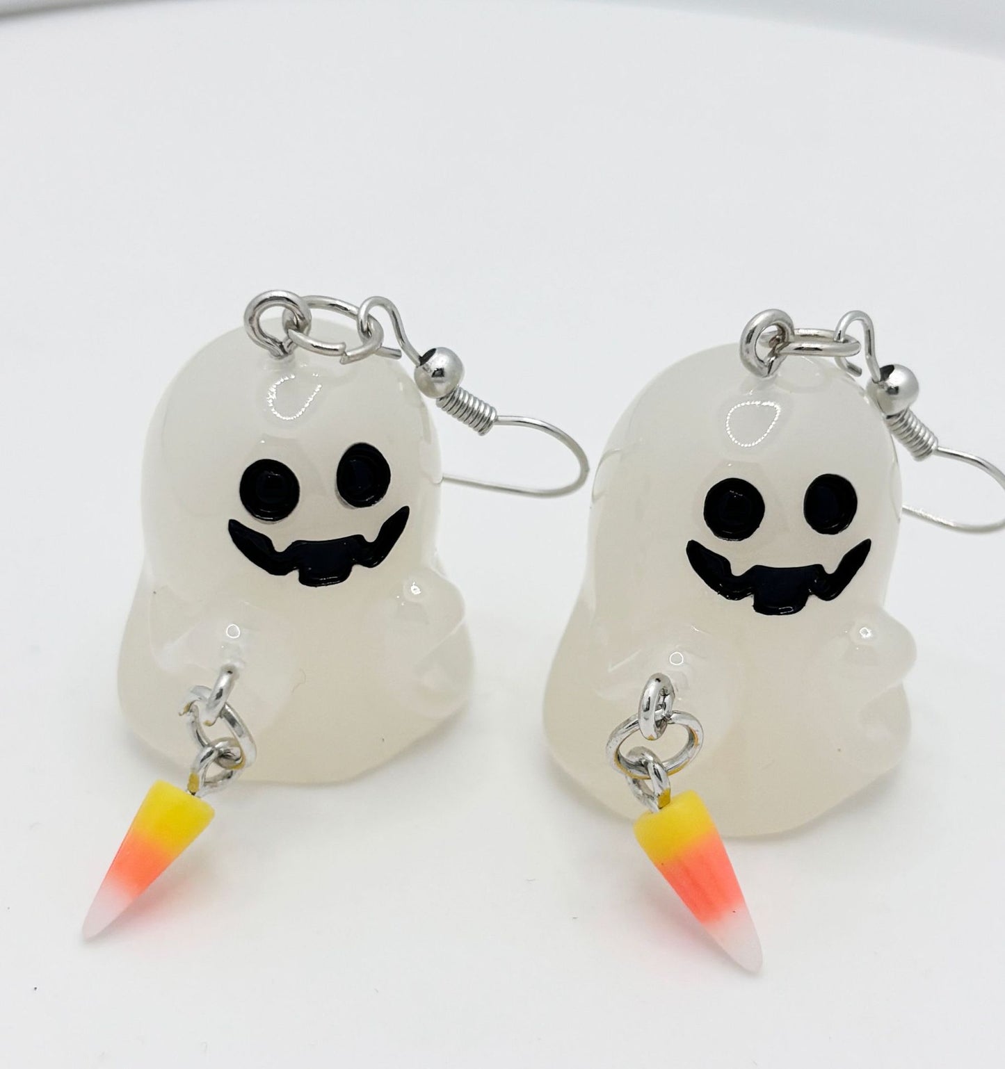 1 Pair Halloween Cartoon Character Glow-in-the-Dark Ghost Pumpkin Resin Drop Earrings