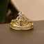 Elegant Crown Zircon 18K Gold Plated Open Ring