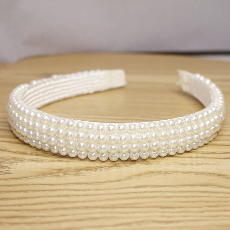 Bridal Pearl Hair Band - Korean Style Elegant Headband and Hairpin Set