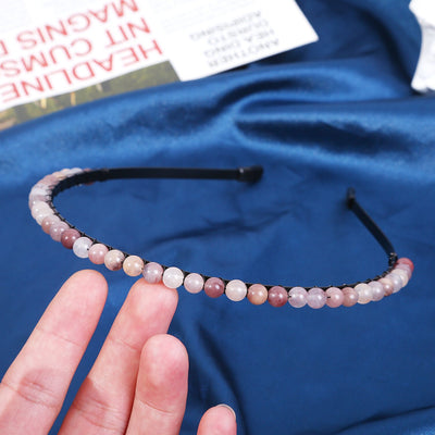 Women's Minimalist Color Block Beaded Crystal Hairband