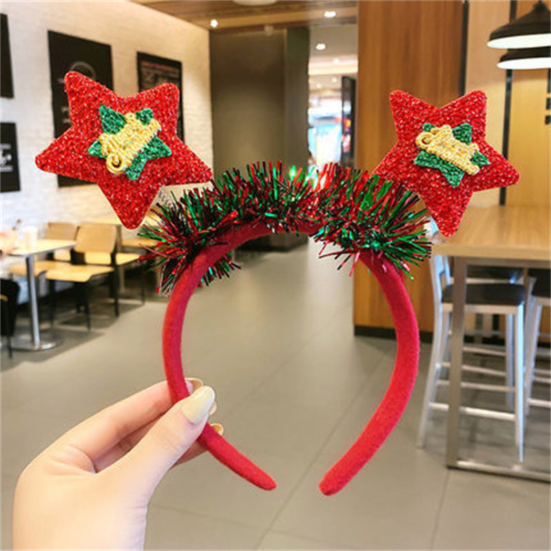 Women's Christmas Star Sequin Antler Hair Band