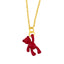 Simple Solid Color Bear Pendant Copper Necklace