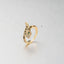 Adjustable Retro Brass Gold Plated Zircon Snake Ring for Women