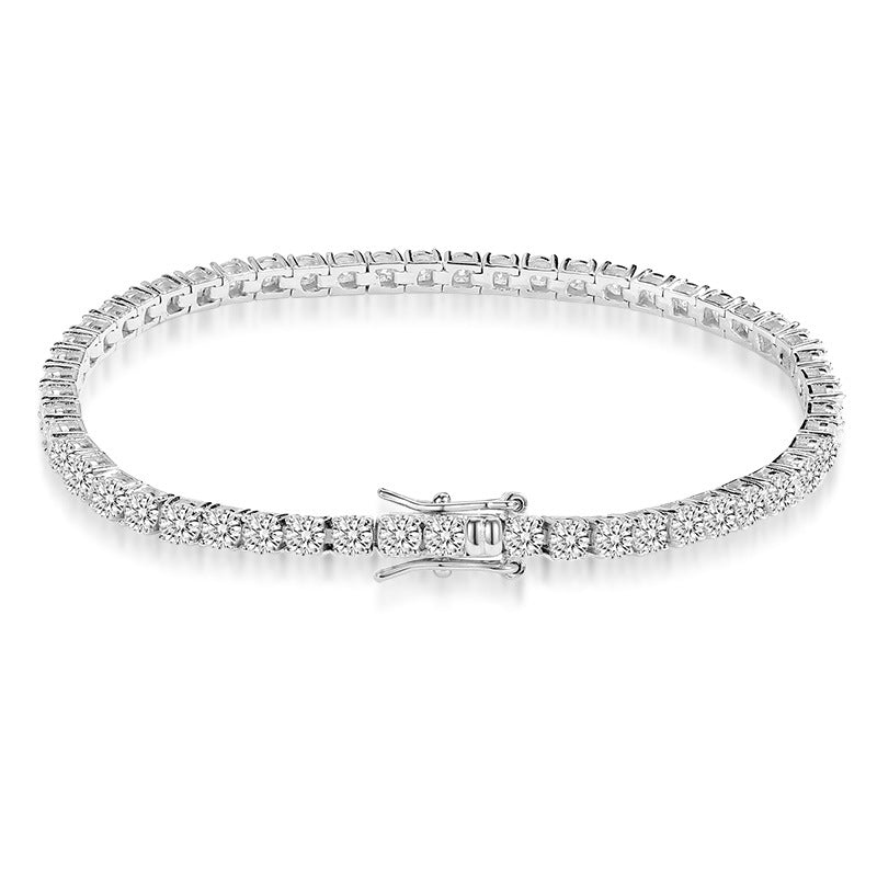 18K Gold Plated Sterling Silver Moissanite Tennis Bracelet