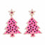 1 Pair Classic Cartoon Christmas Tree Rhinestone Drop Earrings