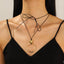 Exaggerated Geometric Alloy Pendant Necklace for Women