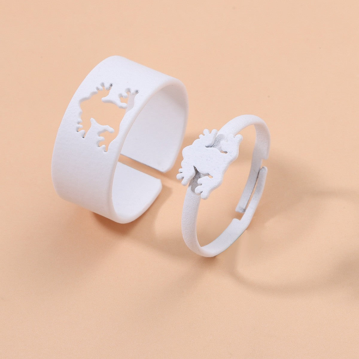 Fashion Star Butterfly Airplane Metal Unisex Open Ring Set - Creative Animal Design Adjustable Rings