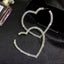 Fashion Rhinestone Hollow Heart Geometric Alloy Earrings with 925 Silver Needle