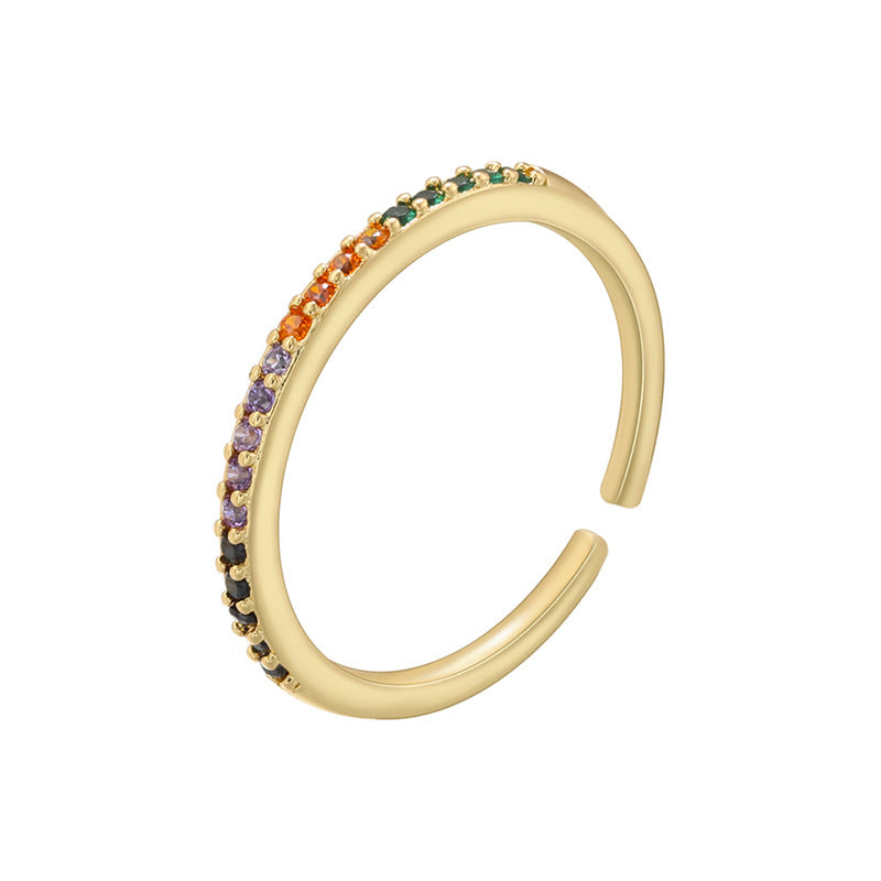 Elegant Star Zircon 18K Gold Plated Adjustable Open Ring