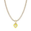 18K Gold Plated Geometric Heart Zircon Pendant Necklace with Colorful Tennis Chain