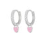 Fashion Geometric Heart Zircon Inlay Drop Earrings in Sterling Silver