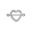 Stainless Steel Heart Inlay Rhinestone Nipple Ring Jewelry