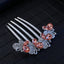 Women's Color Block Alloy Zircon Rhinestone Hair Comb Clip Ornament