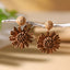 Bohemian Rattan Circle Braid Straw Drop Earrings for Vacation