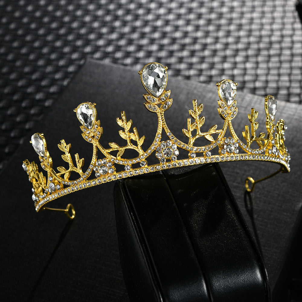 Zircon Inlay Baroque Bridal Tiara Headband