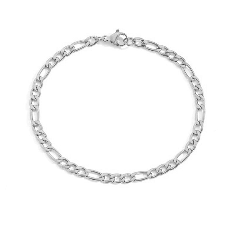 Figaro Chain Stainless Steel Gold Plated Bracelet