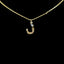 Simple Style 18k Gold Zircon Letter Pendant Necklace