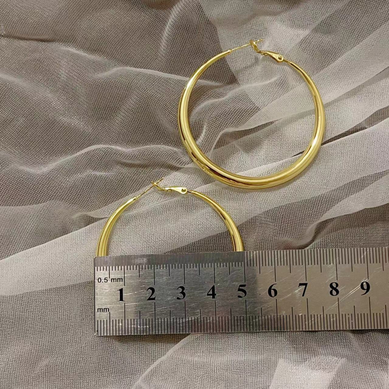 1 Pair Minimalist Geometric Copper Hoop Earrings