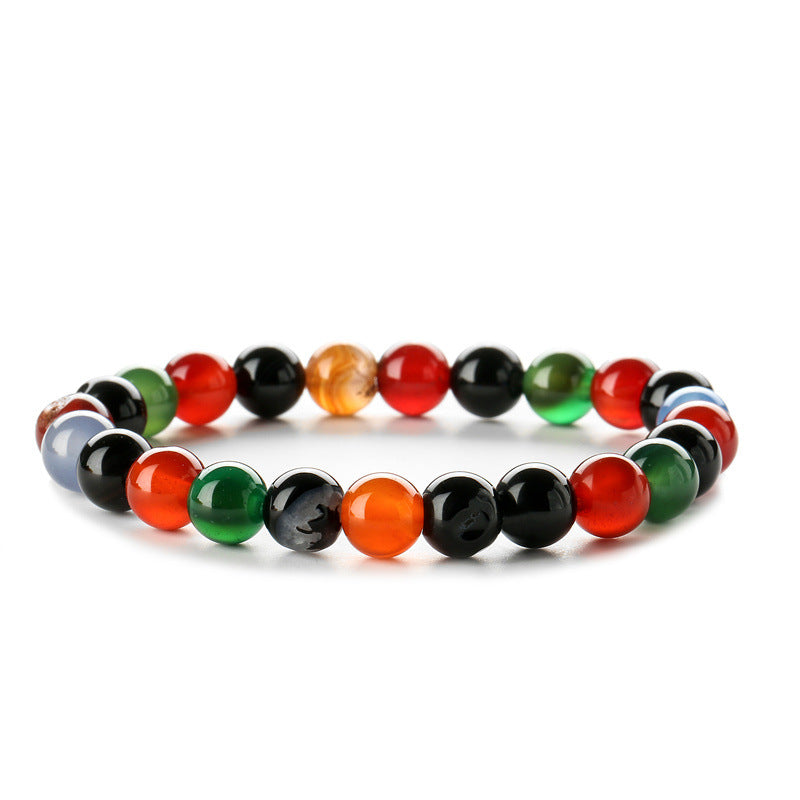 Retro Multicolor Natural Stone Beaded Bracelet Set