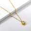 Fashion Heart Shape Stainless Steel Gold Plated Zircon Pendant Necklace