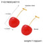 Elegant Cherry Drop Earrings - 18K Gold Plated Stainless Steel with Resin Accents