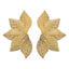 IG Style Geometric Leaf Texture Metal Stud Earrings