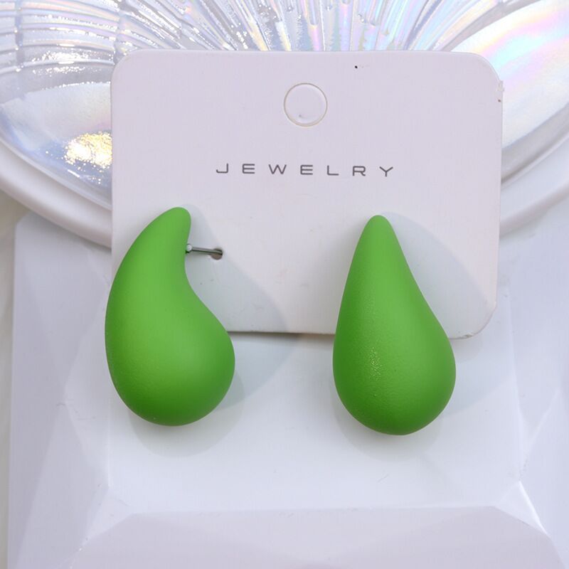 1 Pair Sweet Simple Style Water Droplets Solid Color Arylic Ear Studs