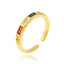 18K Gold Plated Geometric Pearl Zircon Open Ring