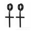 Fashion Titanium Steel Cross Hoop Earrings