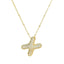 Wholesale Hip-Hop Rock Letter Zircon Pendant Necklace - 18K Gold Plated Stainless Steel with Copper Inlay