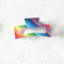 Women's Colorful Handmade Hair Claw Clips - Korean Style Rainbow Stripe Square Hairpin