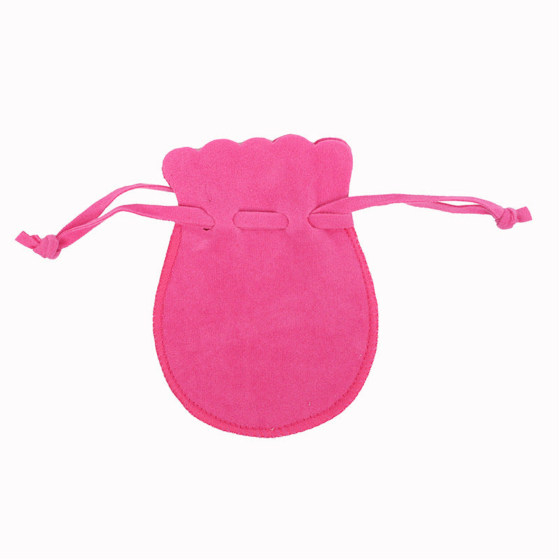 Simple Solid Color Flannel Drawstring Jewelry Gift Bags