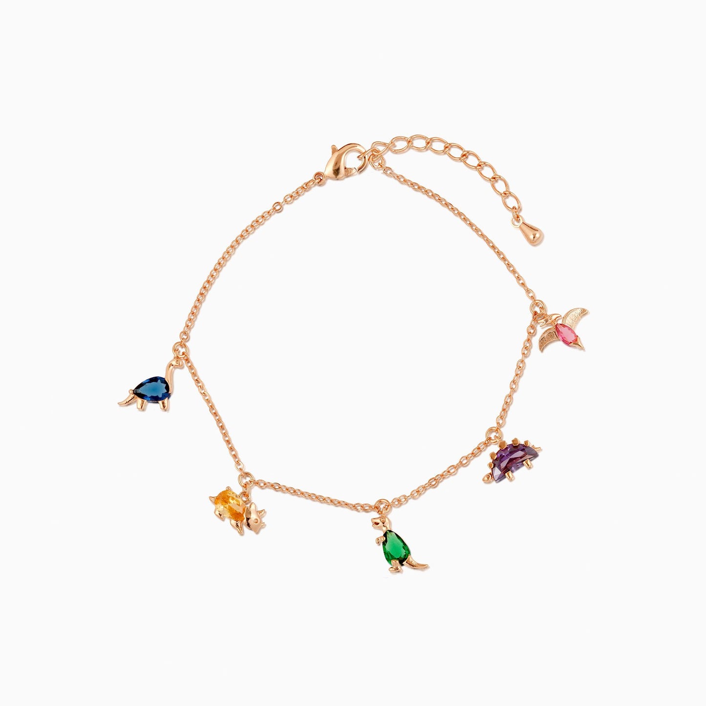 18K Gold Ocean Animal Dinosaur Charm Bracelets and Anklets