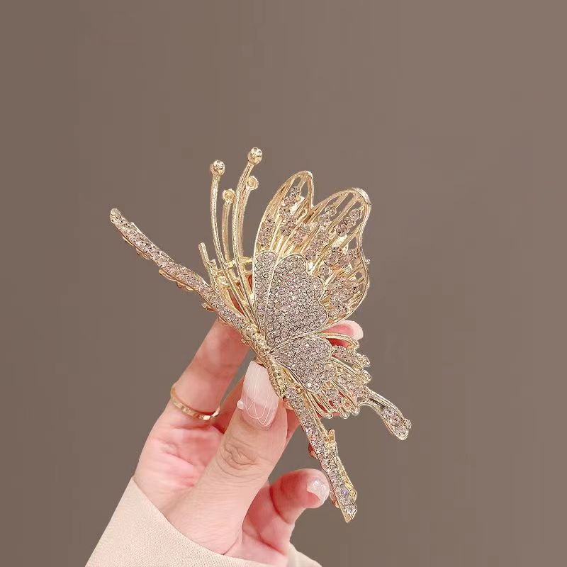 Women's Floral Rhinestone Pearl Hair Claw Clip