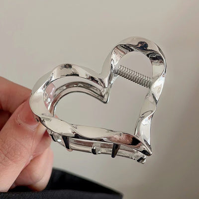 Vintage Heart-Shaped Alloy Hair Claw Clip