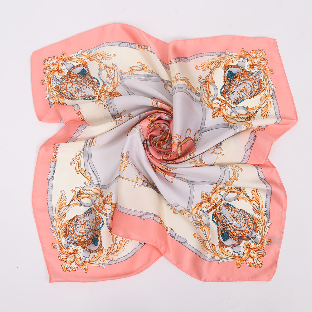 Women's Streetwear Satin Silk Scarf - 70cm Soft Square Headscarf