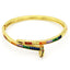 Colored Zircon Snake Head Open-end Bangle Bracelet