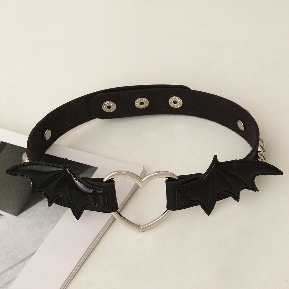 Vintage Gothic Spider Skull Leather Choker Necklace for Women